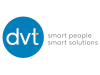 The logo for DVT